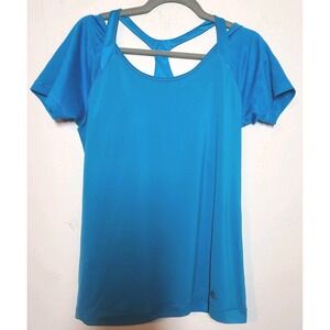 Adidas Womens Active Climacool Top Medium Teal Short Sleeve Racerback